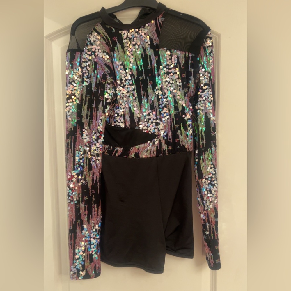 Sequin Black and Multicolor Dress
